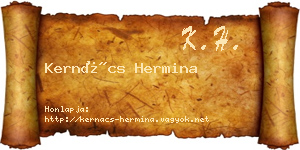 Kernács Hermina névjegykártya